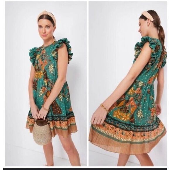 Ulla Johnson Etta Dress Peacock Print - Sundress Or Coverup - Size 0 - Picture 1 of 7